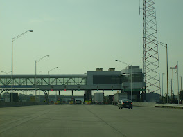 The first of 13 toll booths today.