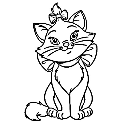Dibujos de la gatita marie para colorear - Imagui