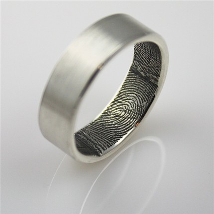 First up this unique and personal fingerprint wedding band from fabuluster