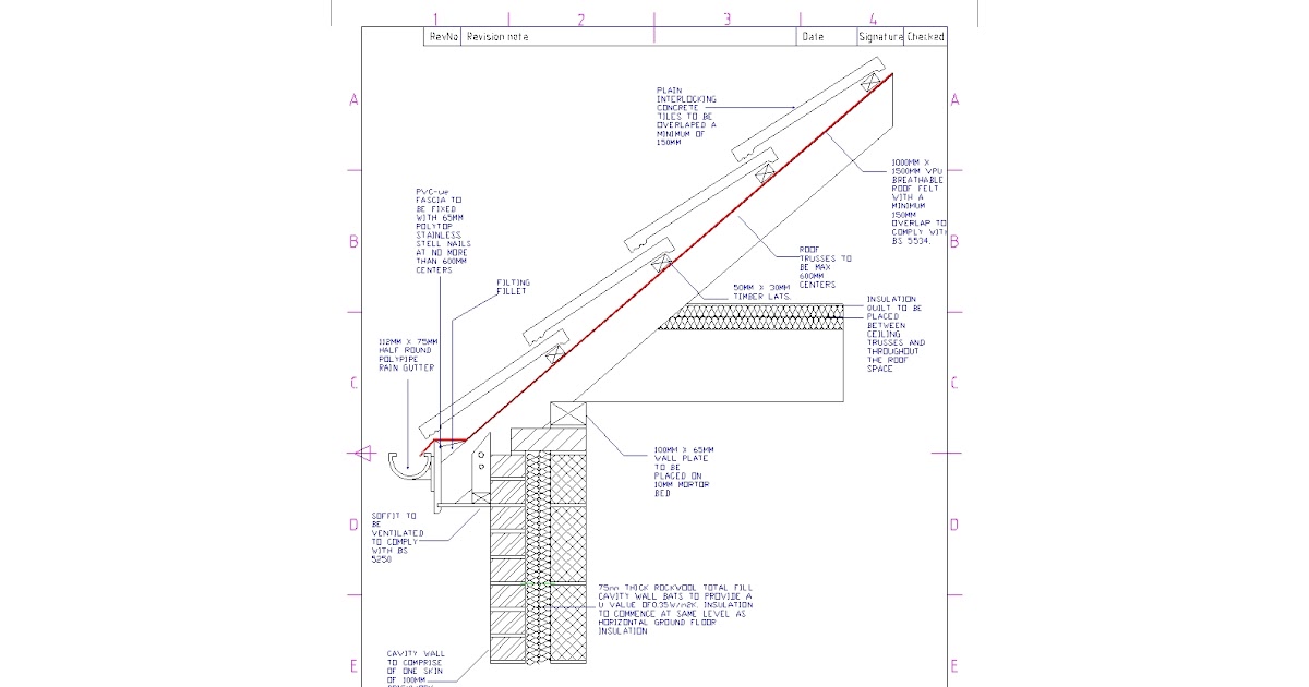Auto CAD Drawings Roof Eave Detail