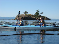 Two peas in a kayak (shaped like a pod)