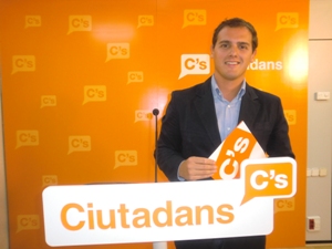 Precampaña de Ciutadans (C's) Albert+logos