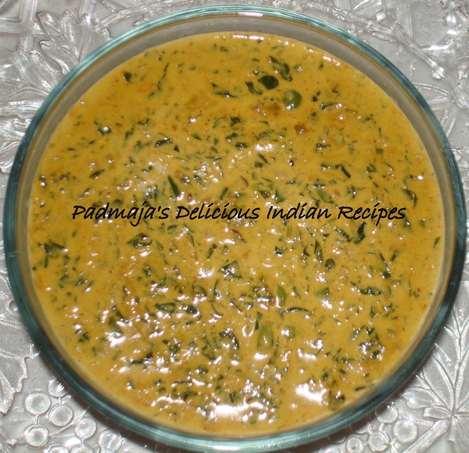 Padmaja's Delicious Indian Recipes Methi malai mutter