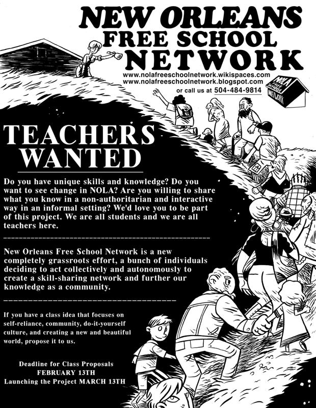 new orleans free school network teachers wanted!