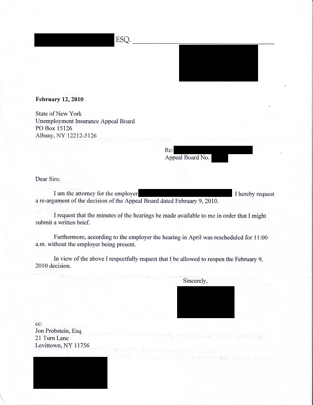 Nys Unemployment Hearing Request Letter Nys Unemployment Hearing Request Letter