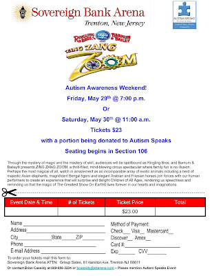 Autism Awareness Weekend at Sovereign Bank Arena - Ringling Bros. - May 29 and 30, 2009