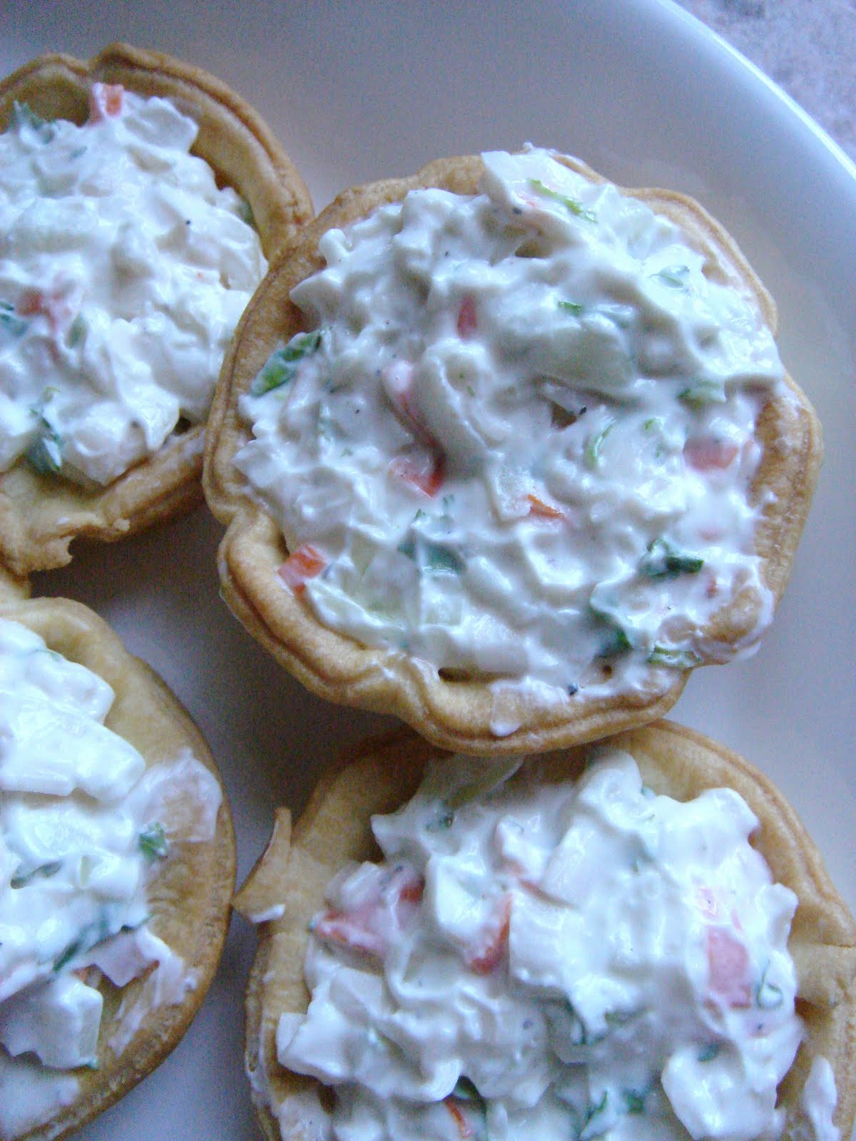 East meets West Crab Stick Cream Cheese Tartlets