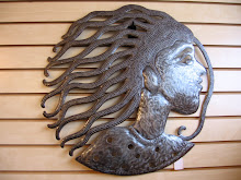 Girl cut metal art by Serge Jolimeau