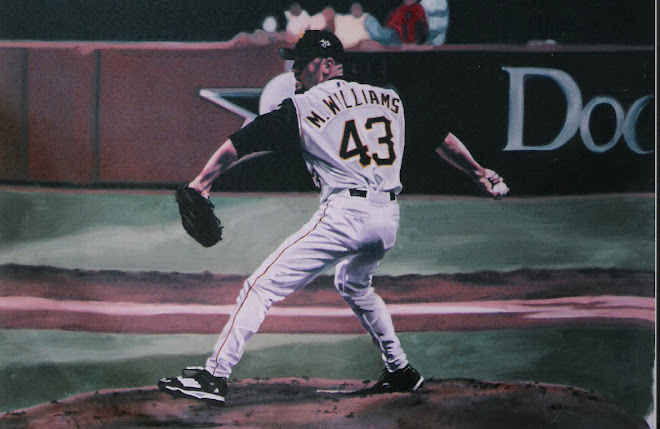 Mike Williams 4'x6'. Baseball Pitcher oil painting