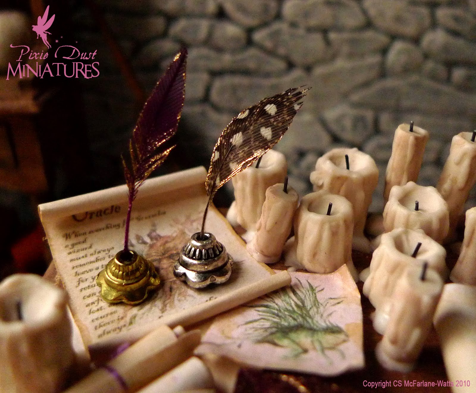 Pixie Dust Miniatures Writing Quills for Wizards! 112 scale dollhouse