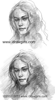 how to draw female face