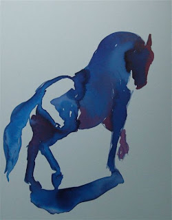 ink painting of horse by ophelia keys