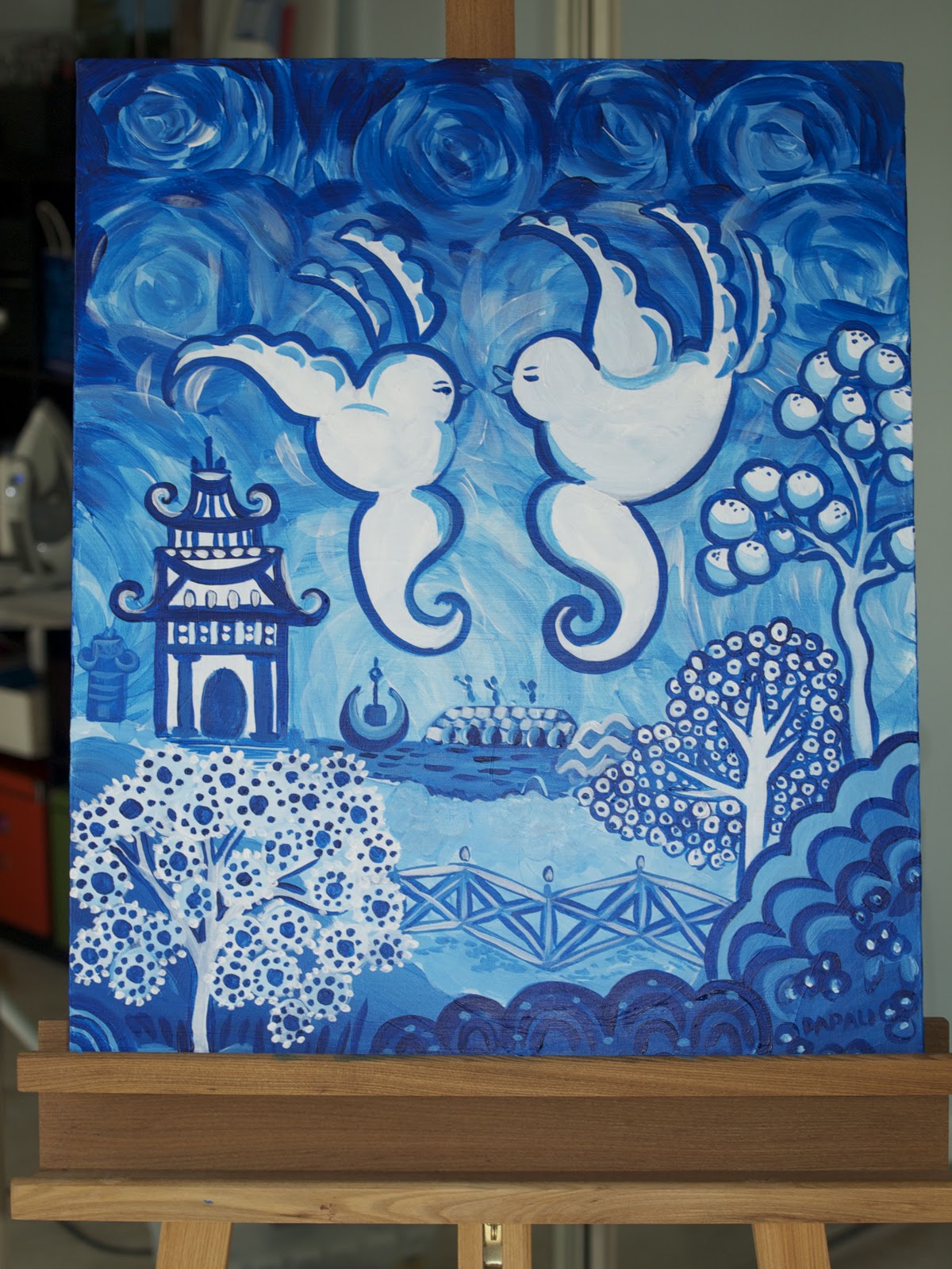 Art Instructor Danica Papali Blue Willow Painting