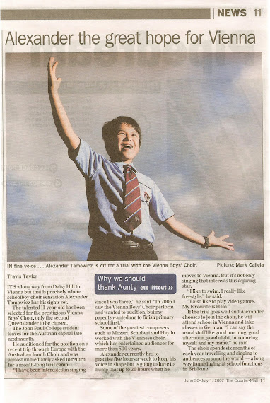 Alexander in Courier Mail 2007