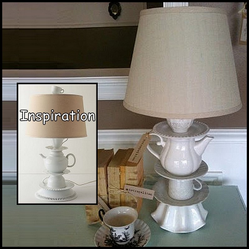Dollar Store Crafter DIY Lamp Made From Cup & Saucers