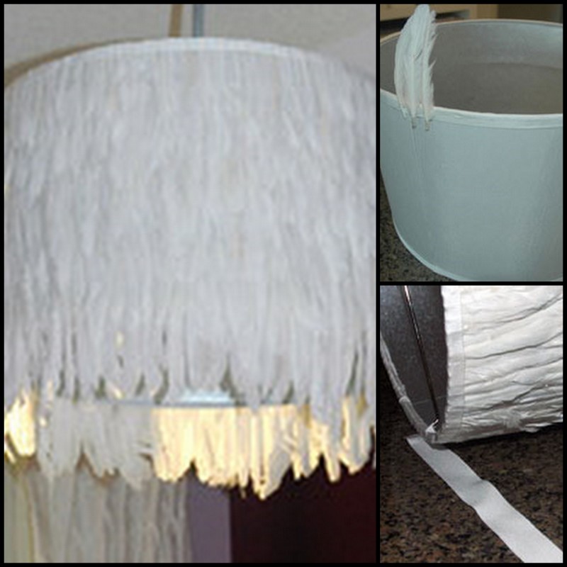 Dollar Store Crafter Feather Lamp Shade