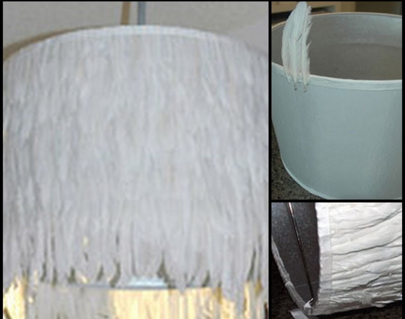 Dollar Store Crafter Feather Lamp Shade