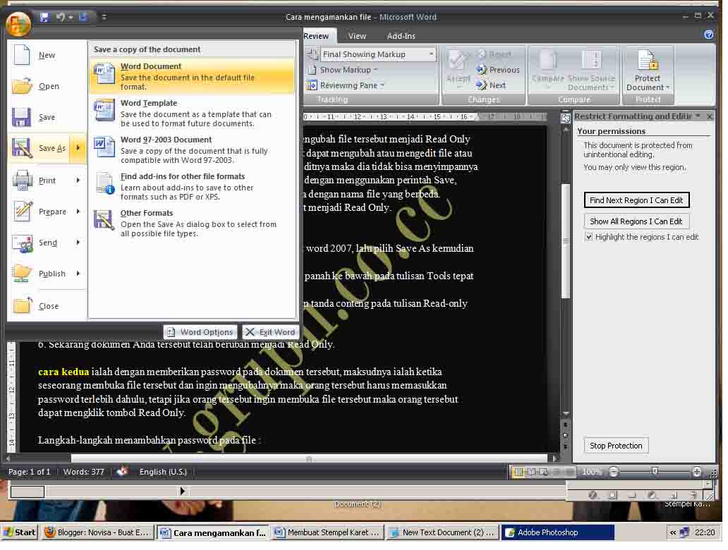 Novisa Mengamankan Dokumen Office Word Novisa Mengamankan Dokumen Office Word