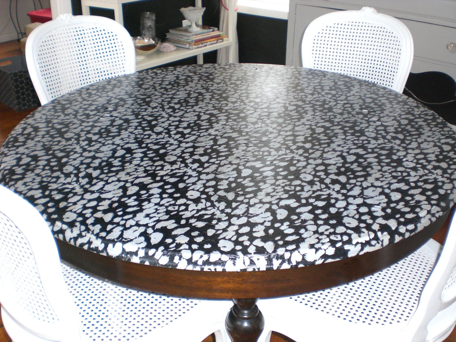57 DECOUPAGE TABLE TOP WITH FABRIC