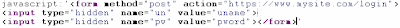 javascript code for hidden form