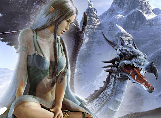 Fantasy Girl With Dragon wallpaper