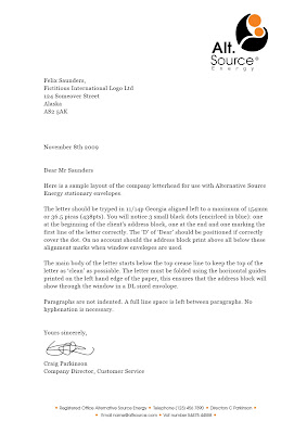 formal letter header