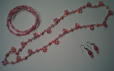 pink set of jewellery