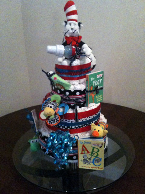 The finished cake! cat in hat cake. The finished cake!