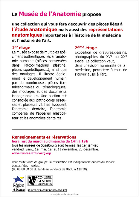 FLYERS OUVERTURE DU MUSÉE DE L'ANATOMIE