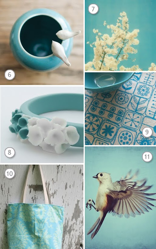 Etsy turquoise items on the paper squid blog