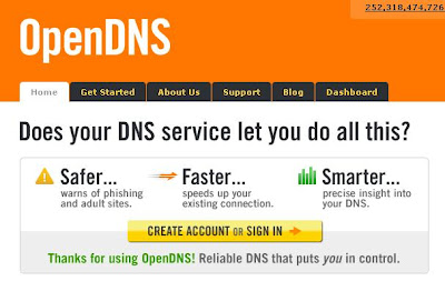 Screenshot of Open DNS
