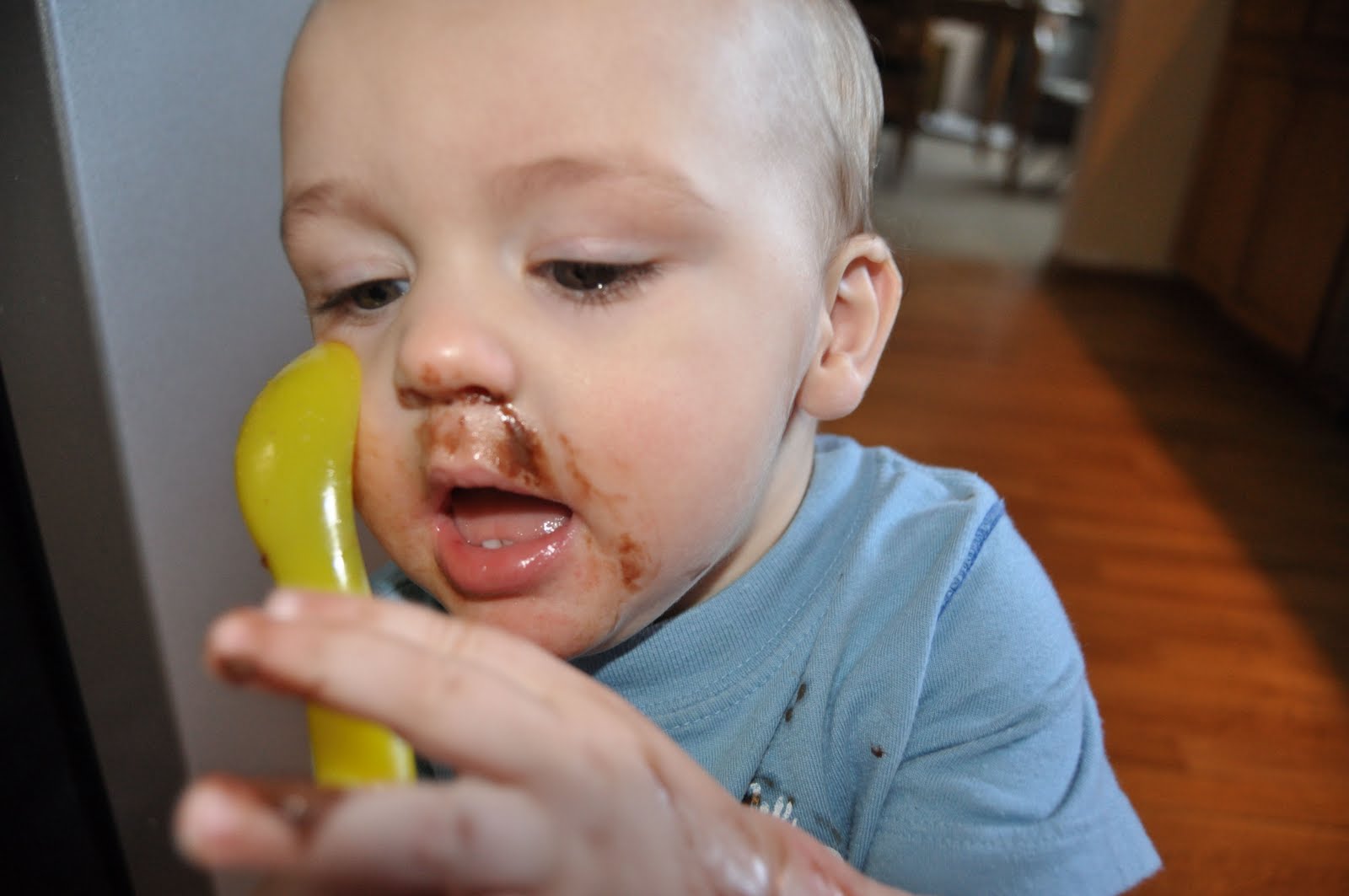 baby with nutella
