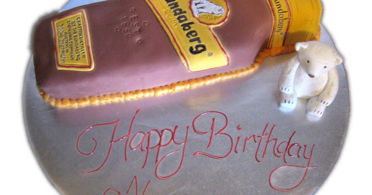 Birthday Cake Center: Bundaberg Rum Bottle & Bear Cake