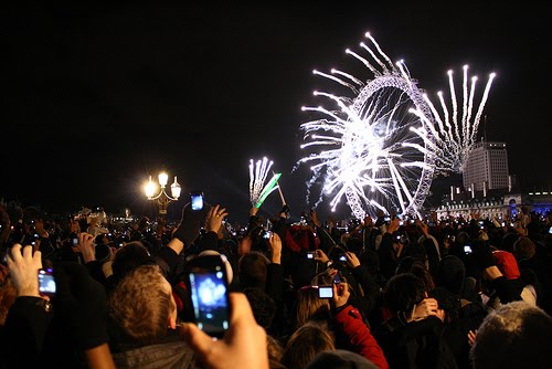2011 London Eye Fireworks. around the London Eye and