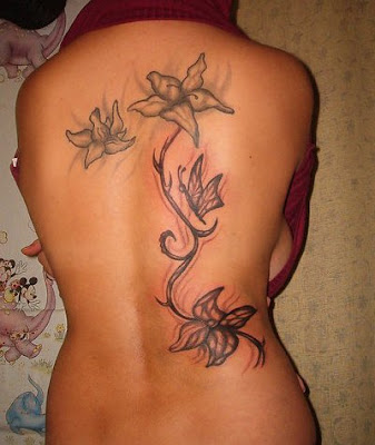 women back tattoos. ack tattoo flower women sexy