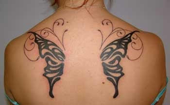 butterfly back tattoo design women sexy girls