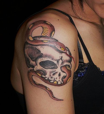 skull and snake tattoo arm sexy girls