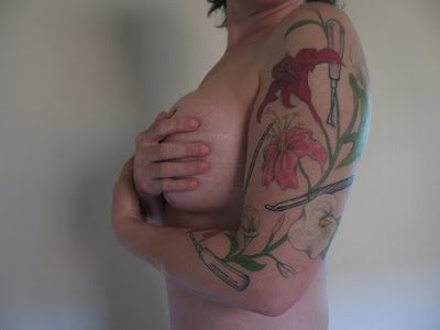 arm upper tattoo, flower tattoo sexy girls