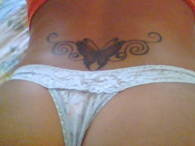 butterfly tattoo, lower back tattoo, sexy girls tattoo