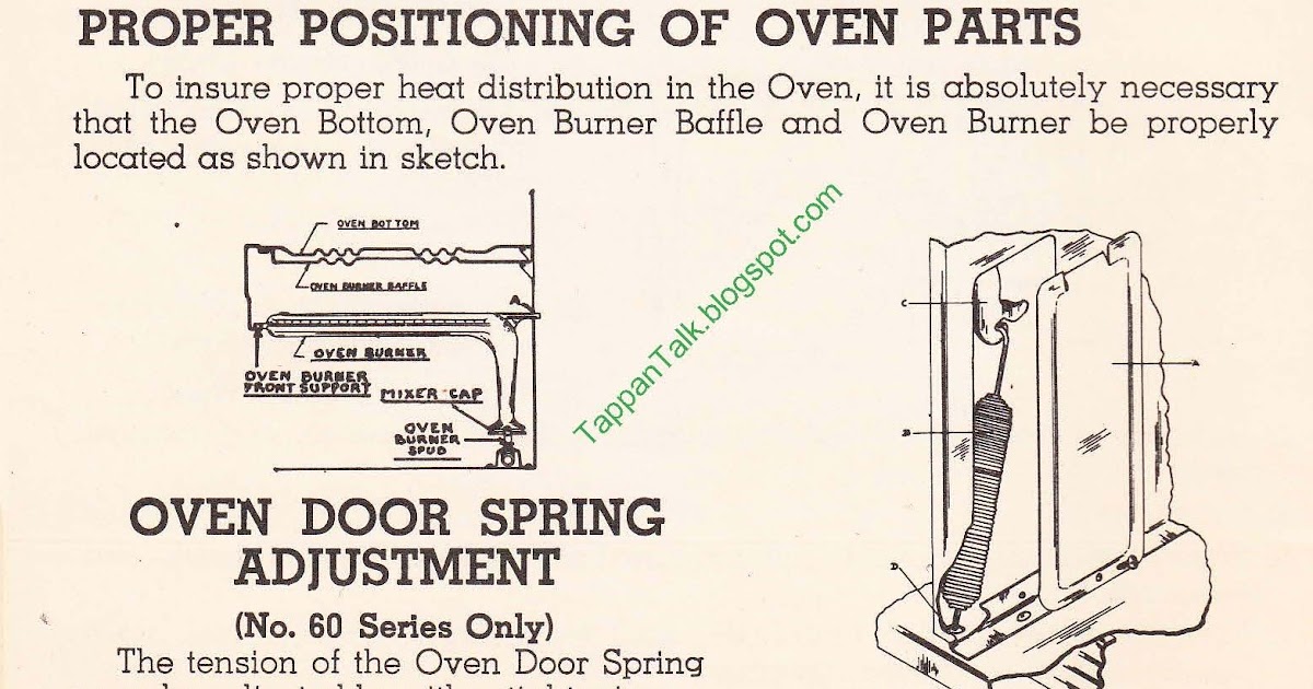 Tappan Talk Adjusting the Oven Door Spring