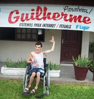 Imagem de Guilherme comemorando sua vitória