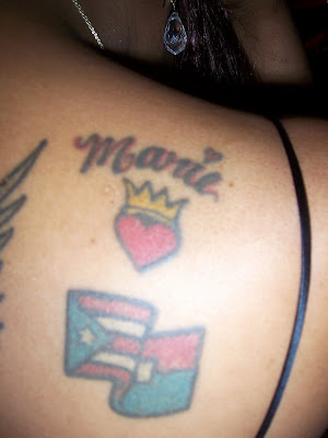 Victor's tattoo 2 is the Puerto Rican flag with the depiction of the