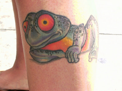frog tattoo designs. A Cool Frog Tattoo on a Hot
