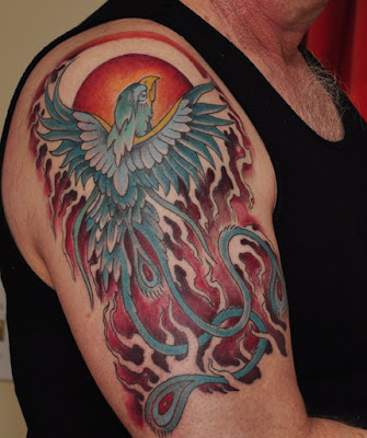 The phoenix is a popular image in tattooing yet one that you don't see too