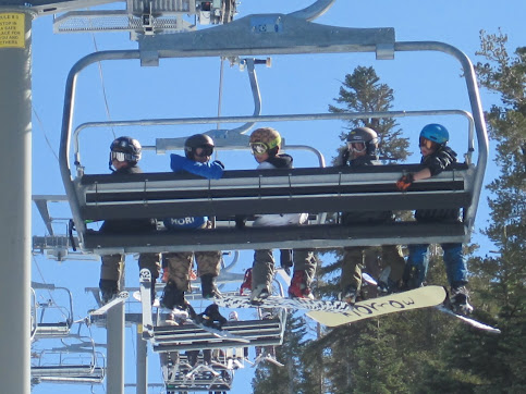 Bryce and 4 buddies at Heavenly.