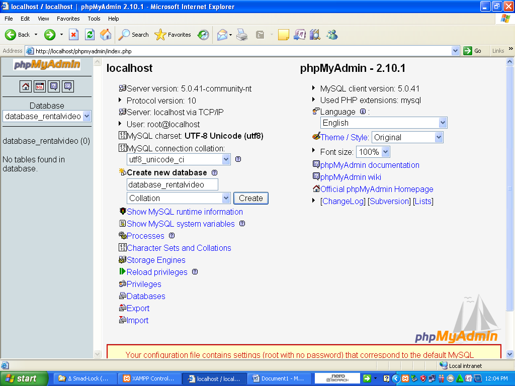 creating database using xampp tutorial creating database using xampp tutorial