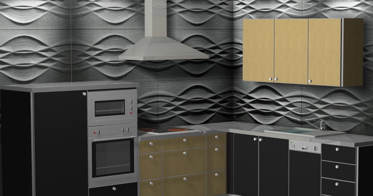 Diseño de cocina con azulejos en relieve