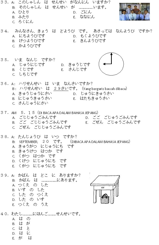 Contoh Soal Pilihan Ganda Bahasa Jepang Dan Jawabannya Kelas 10