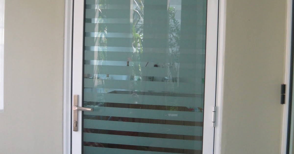 Glass Door Malaysia Aluminium Glass Door with Frosted Strip Pattern