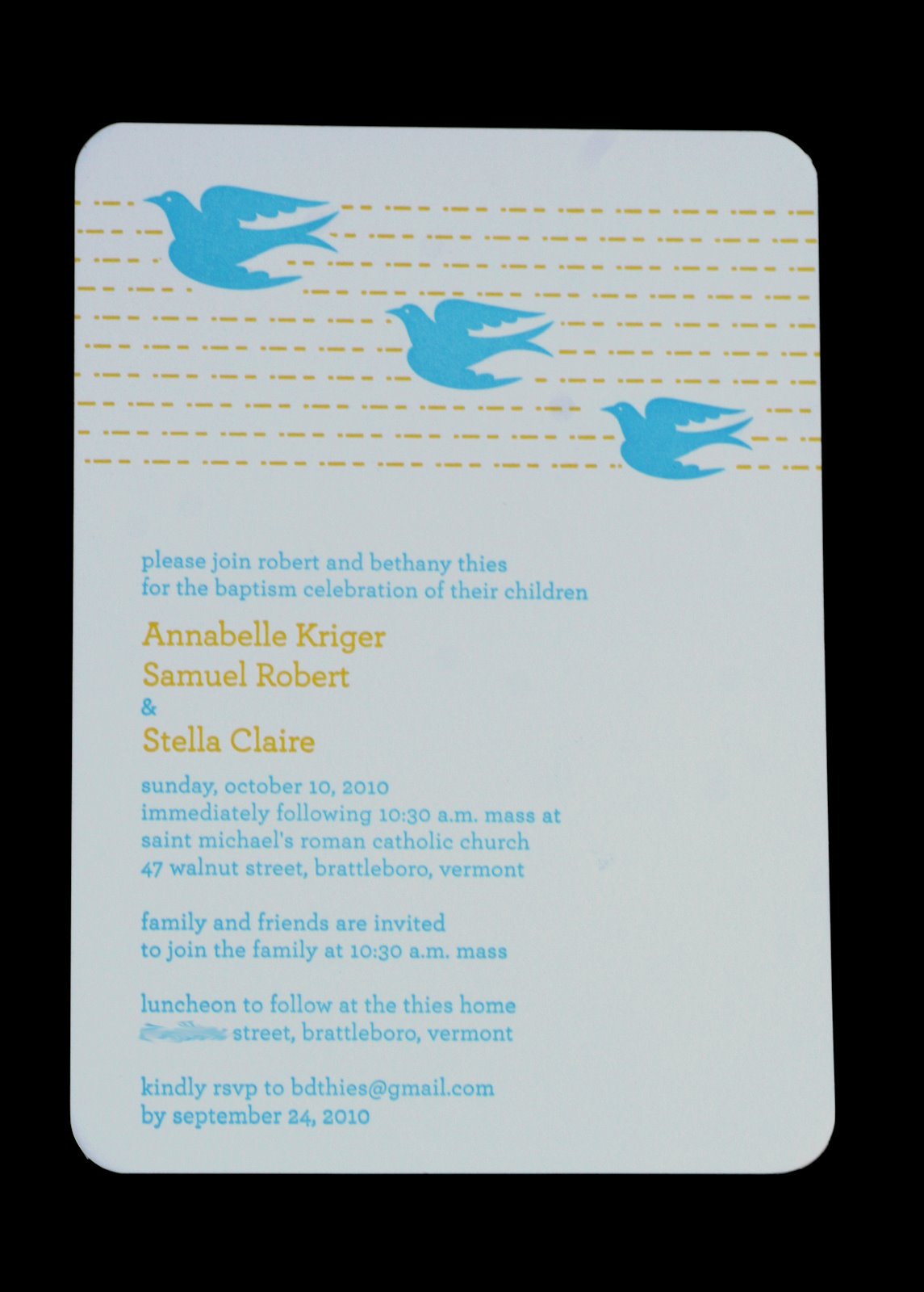 The Atelier Joie Studio's Design & Letterpress Blog Baptism